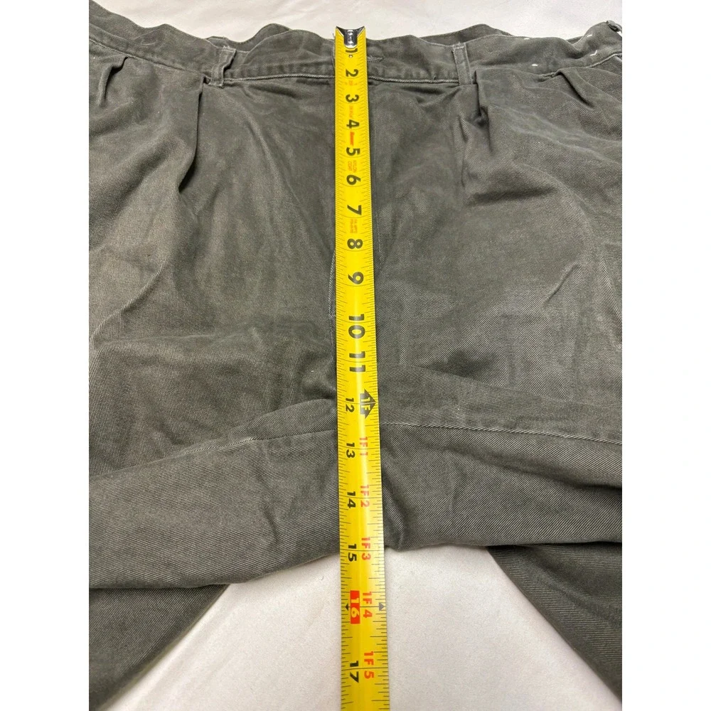Vintage 90S Polo Ralph Lauren Chino Shorts Mens 38X9 Pleated Green Made in USA